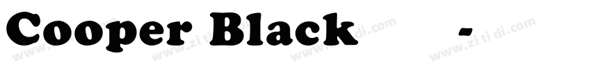 Cooper Black 普通西方字体转换